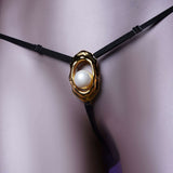 "Moist Eyes" G-string Clitoral Jewelry With Bead Stimulator