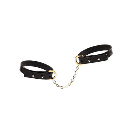 UPKO UPKO Luxury Italian Leather Thin Handcuff Bracelets - Black at $39.99