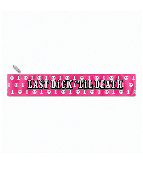 Wood Rocket Last Dick Til Death Bachelorette Sash Pink