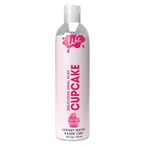 Wet Delicious Oral Play Cupcake Waterbased Lubricant 4 Oz bottle with pink cupcake design.