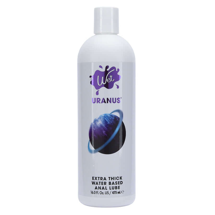 Wet Uranus Anal Extra Thick Water-Based Lubricant 16 Oz bottle highlighting extra thick formula for comfort.