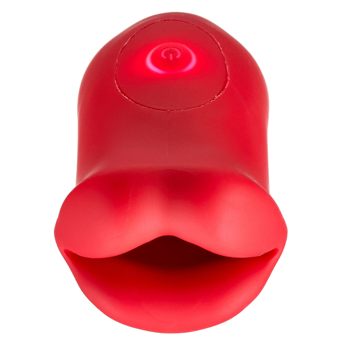 Pucker Up Lips With Ergonomic Finger Hold Vibrator Red features a lip-shaped design and ergonomic finger loop.