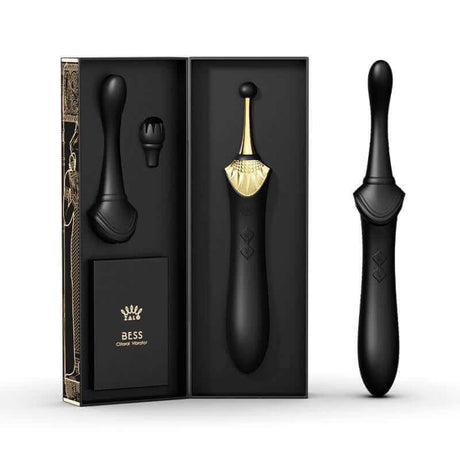 ZALO Bess Clitoral Massager Obsidian Black with innovative DirectPower technology for precise stimulation in elegant packaging