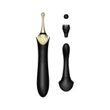 ZALO Bess Clitoral Massager Obsidian Black with attachments and innovative DirectPower technology for accurate stimulation.