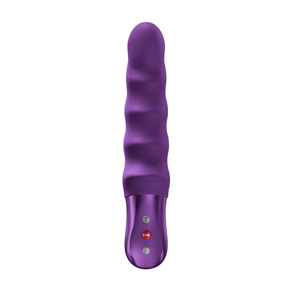 Fun Factory Stronic Surf Thrusting Pulsator Dark Violet with ergonomic design and thrusting modes for pleasure.