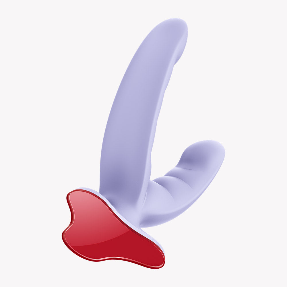 Fun Factory Ryde Grinding Dildo Purple with ribbed shafts for intense stimulation and sturdy suction cup.