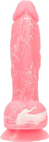 Addiction Silicone Toy Collection Brandon 7.5 inches Dildo Glow in the Dark Pink