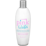 Pink Water Based Lubricant for Women 8 Oz Flip Top Bottle in a white container with a silver cap.