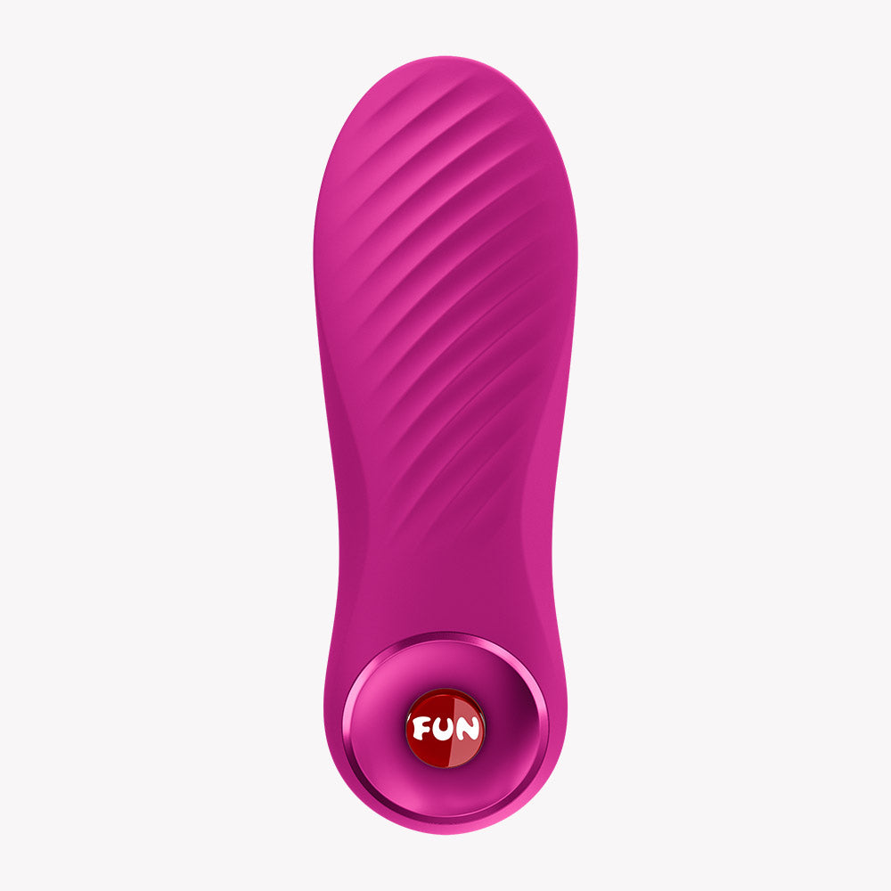 Fun Factory Bijou Bullet Vibrator Magenta featuring a wavy texture for enhanced pleasure and portability.