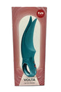 Fun Factory Volta Lay-on Vibrator Aquamarine in packaging, showcasing its unique design and features.