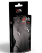 Kink Collection Vibrating Nipple Clamps Silver packaging featuring nipple play series with bullet clamps.