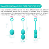 Svakom Nova Silicone Kegel Exercise Ben Wa Ball Set Plum Red featuring three different weights and sizes for pelvic floor training.