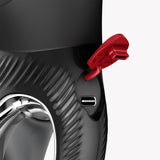 Fun Factory Miss Bi Rabbit Vibrator Black showcasing USB-C charging port and waterproof features.