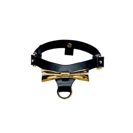 UPKO Butterfly Effect Leather Choker featuring premium Italian leather and gold butterfly embellishment.