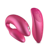 We-Vibe Chorus Couples Vibrator Cosmic Pink shown with remote control, ideal for intimate connection and dual stimulation.