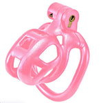 Kink Chastity Series Locking Cock Cage XS Pink - customizable chastity device in vibrant pink for comfortable wear.
