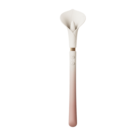 ZALO Calla Dual-Head Vibrating Wand in Blossom Pink, elegantly designed for discreet stimulation and relaxation.