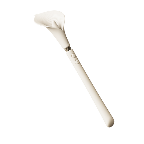 ZALO Calla Dual-Head Vibrating Wand in ivory white, designed for discreet personal massage with dual motors and smooth silicone.