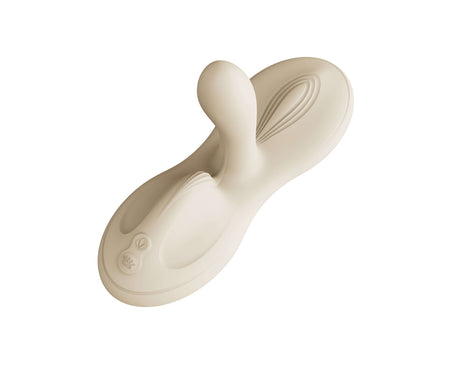 ZALO Flora Smart Vibrating Pad in ivory white, designed for simultaneous clitoral and vaginal stimulation.