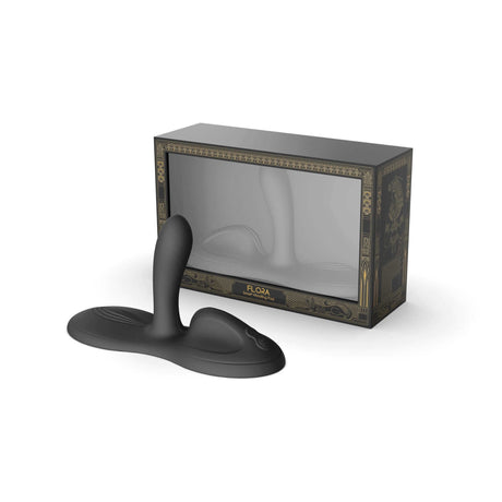 ZALO Flora Smart Vibrating Pad in obsidian black next to its stylish packaging, designed for intense pleasure.